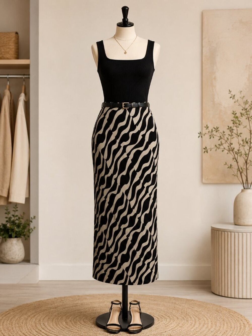 Muse Republic Zebra Print Maxi Skirt Small Bias Cut Flowy Animal Print